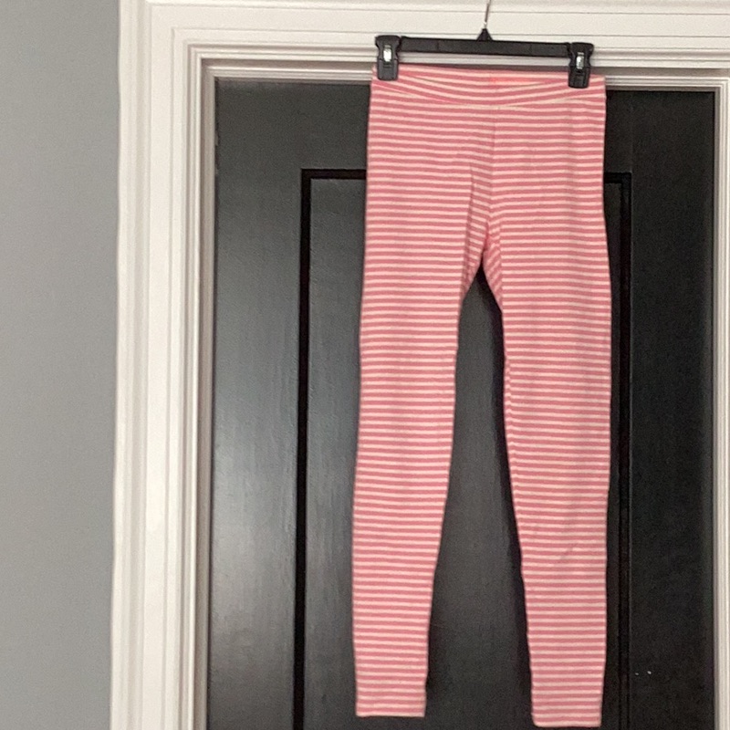 Crewcuts Pink And White Striped Leggings